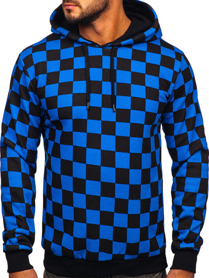 Sudadera estampada con capucha para hombre color azul Bolf 141028