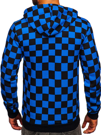 Sudadera estampada con capucha para hombre color azul Bolf 141028