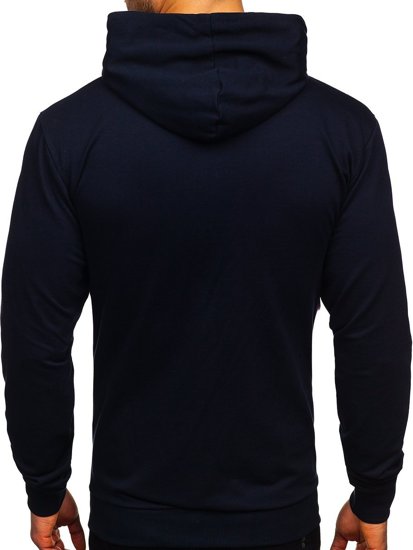 Sudadera estampada con capucha para hombre color azul oscuro Bolf 6146