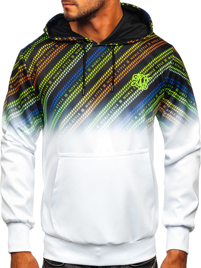 Sudadera estampada con capucha para hombre color blanco Denley HM258