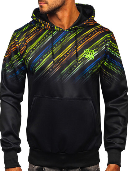 Sudadera estampada con capucha para hombre color negro Denley HM258