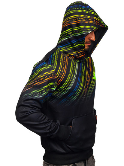 Sudadera estampada con capucha para hombre color negro Denley HM258