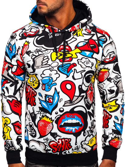 Sudadera estampada para hombre con capucha multicolor Bolf 141003