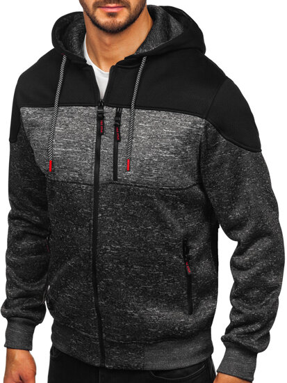 Sudadera forrada con capucha para hombre grafito Bolf TC1307