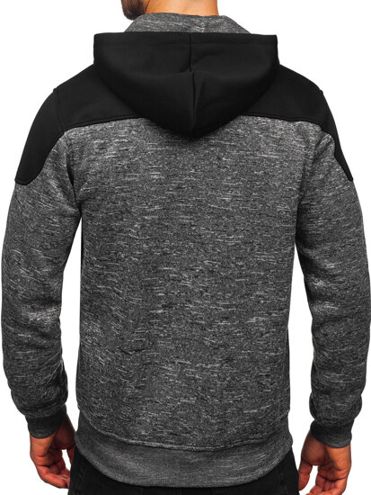 Sudadera forrada con capucha para hombre gris Bolf TC1307