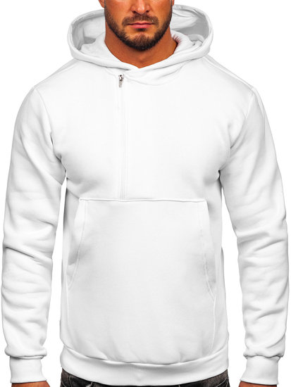 Sudadera gruesa con capucha para hombre blanco Bolf 02