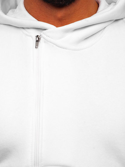 Sudadera gruesa con capucha para hombre blanco Bolf 02