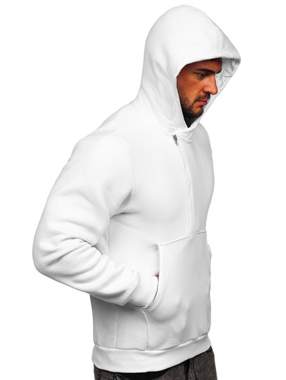 Sudadera gruesa con capucha para hombre blanco Bolf 02