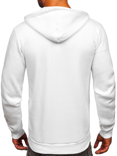 Sudadera gruesa con capucha para hombre blanco Bolf 02