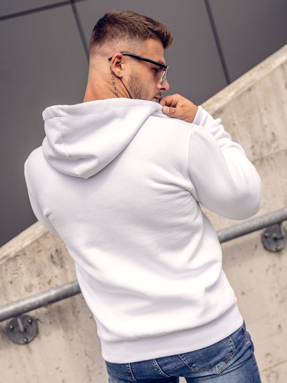 Sudadera gruesa con capucha para hombre blanco Bolf 02A