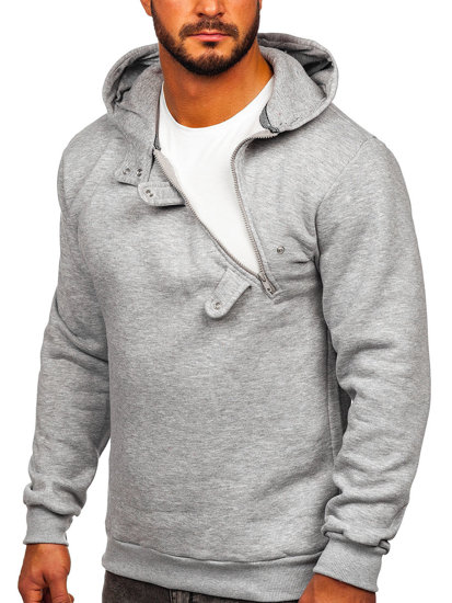 Sudadera gruesa con capucha para hombre gris oscuro Bolf 06