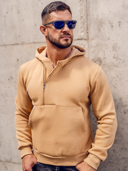 Sudadera gruesa con capucha para hombre marrón Bolf 02A