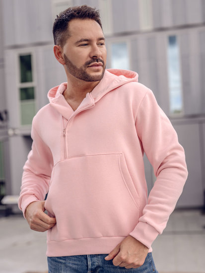 Sudadera gruesa con capucha para hombre rosa claro Bolf 02A