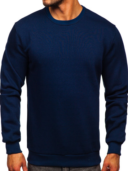 Sudadera gruesa sin capucha para hombre azul oscuro Bolf 2001