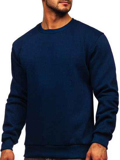 Sudadera gruesa sin capucha para hombre azul oscuro Bolf 2001