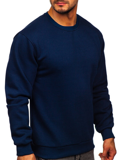 Sudadera gruesa sin capucha para hombre azul oscuro Bolf 2001