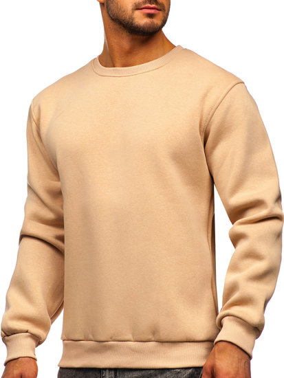 Sudadera gruesa sin capucha para hombre beige Bolf 2001