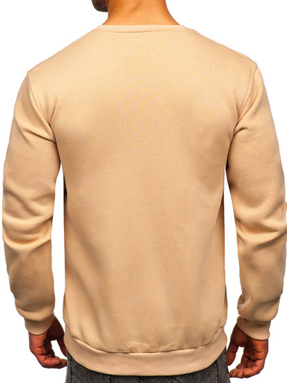 Sudadera gruesa sin capucha para hombre beige Bolf 2001