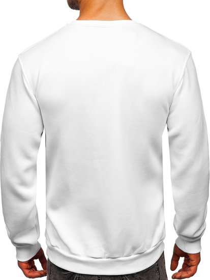 Sudadera gruesa sin capucha para hombre blanco Bolf 2001