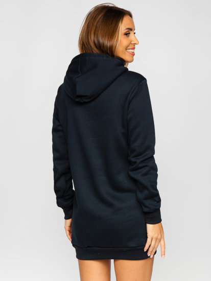 Sudadera larga con capucha para mujer azul oscuro Bolf YS10003-A