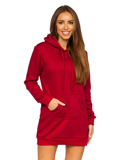 Sudadera larga con capucha para mujer burdeos Bolf YS10003-A