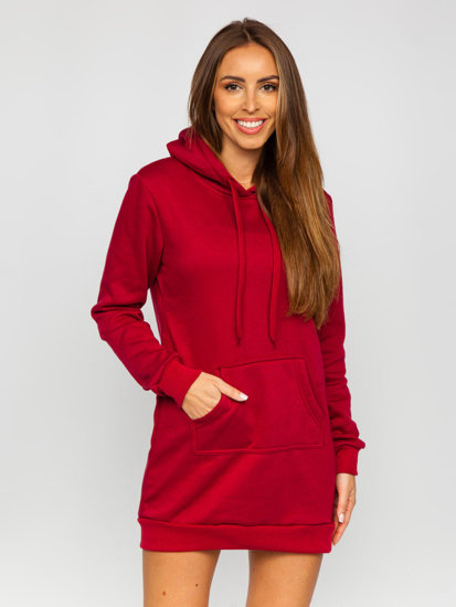 Sudadera larga con capucha para mujer burdeos Bolf YS10003-A