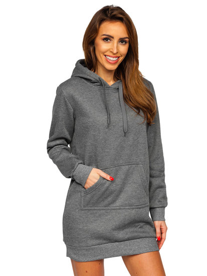 Sudadera larga con capucha para mujer grafito Bolf YS10003-A