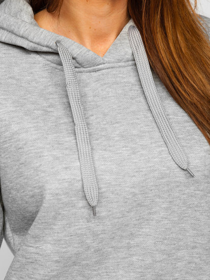 Sudadera larga con capucha para mujer gris Bolf YS10003-A