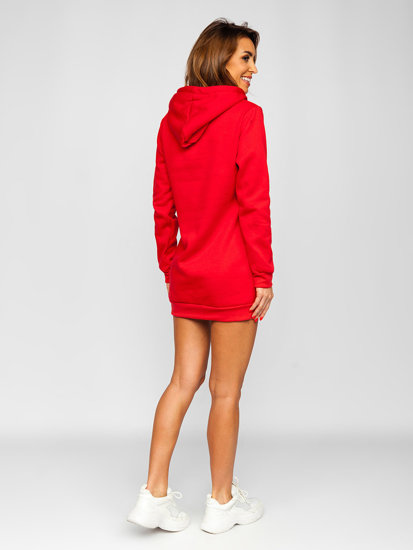 Sudadera larga con capucha para mujer rojo Bolf YS10003-A