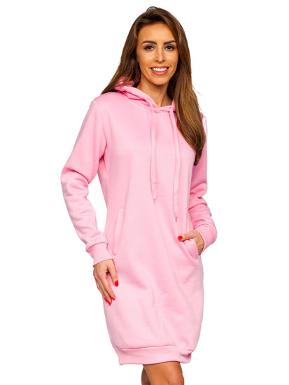 Sudadera larga con capucha para mujer rosa claro Bolf YS10005-A