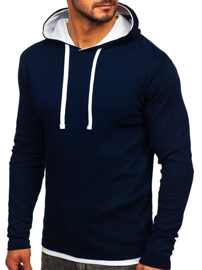 Sudadera para hombre con capucha color azul oscuro Bolf 03