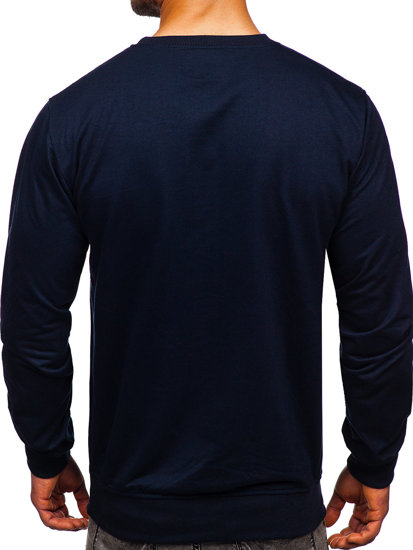 Sudadera para hombre sin capucha color azul oscuro Bolf B10001