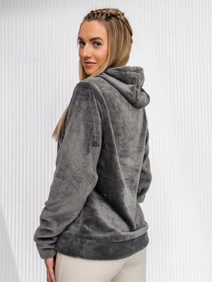 Sudadera polar con capucha para mujer color gris oscuro Bolf HH033