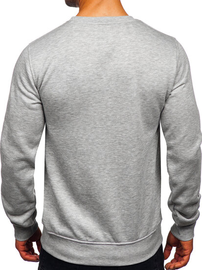 Sudadera sin capucha con impresión para hombre gris Bolf 14601