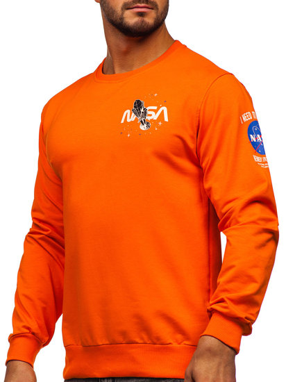 Sudadera sin capucha con impresión para hombre naranja Bolf 6476