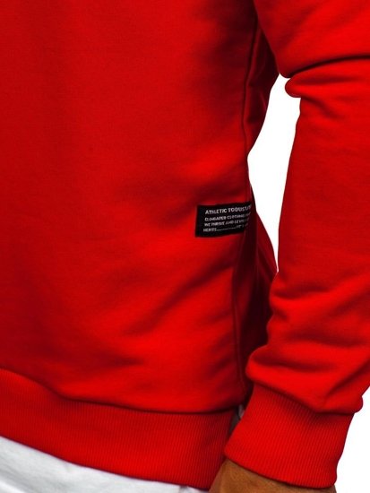 Sudadera sin capucha con impresión para hombre rojo Bolf 11114