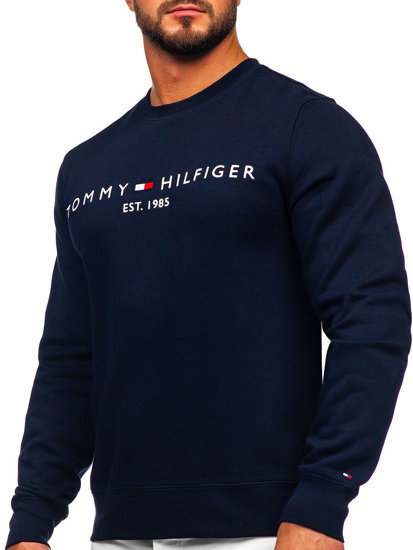 Sudadera sin capucha e impresión para hombre azul oscuro Tommy Hilfiger MW0MW11596