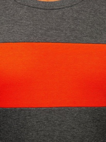 Sudadera sin capucha para hombre grafito y naranja Bolf 2021