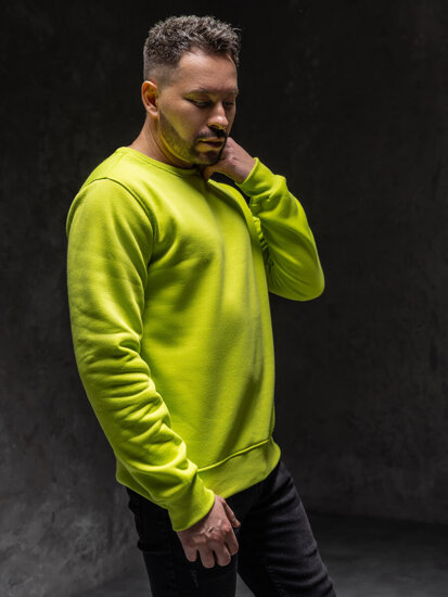 Sudadera sin capucha para hombre verde y fluorescente Bolf 2001A1