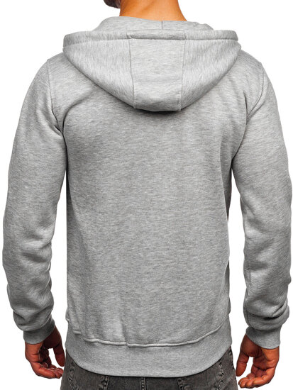 Sudadera tipo canguro con capucha e impresión para hombre gris Bolf 14603