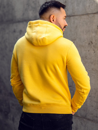 Sudadera tipo canguro con capucha para hombre amarillo claro Bolf 2009A