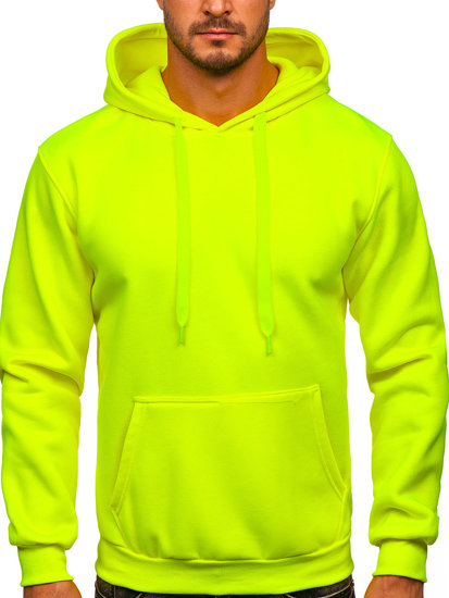 Sudadera tipo canguro con capucha para hombre amarillo y fluorescente Bolf 1004