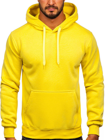 Sudadera tipo canguro con capucha para hombre color amarillo claro Bolf 2009-33