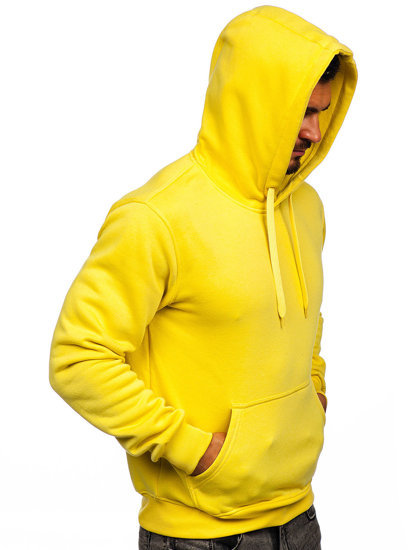 Sudadera tipo canguro con capucha para hombre color amarillo claro Bolf 2009-33