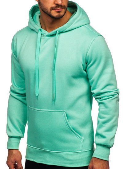 Sudadera tipo canguro con capucha para hombre color verde menta Bolf 2009-61