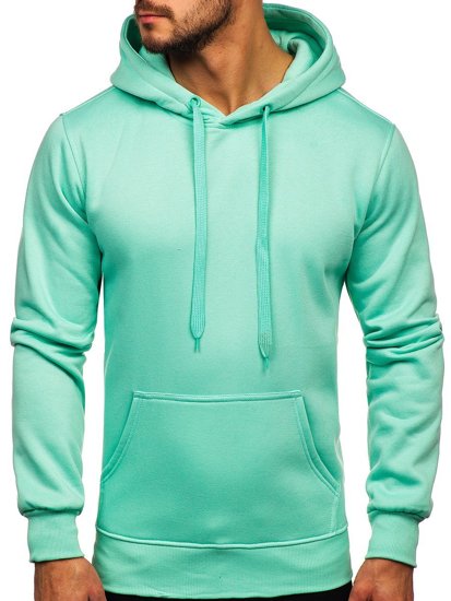 Sudadera tipo canguro con capucha para hombre color verde menta Bolf 2009-61