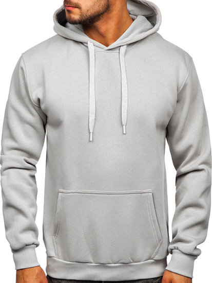 Sudadera tipo canguro con capucha para hombre gris Bolf 1004