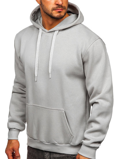 Sudadera tipo canguro con capucha para hombre gris Bolf 1004