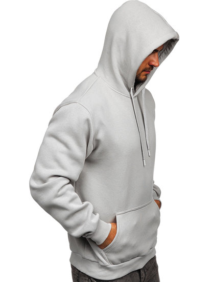 Sudadera tipo canguro con capucha para hombre gris Bolf 1004