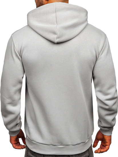 Sudadera tipo canguro con capucha para hombre gris Bolf 1004